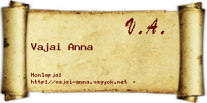 Vajai Anna névjegykártya